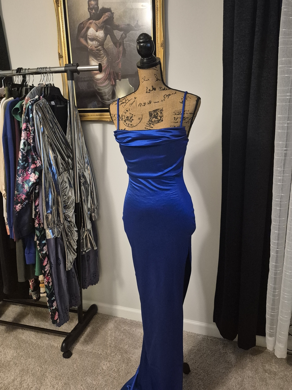 & Other Stories Cobalt Blue Cowl Neck Maxi Dress
